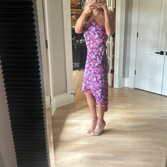 Express Dresses & Skirts - Vintage Express Purple/pink floral strappy sundress with high-low hem.  Sz 3/4